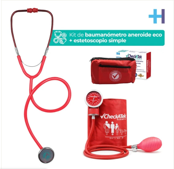 Kit Baumanometro Aneroide Popular Rojo B1-5