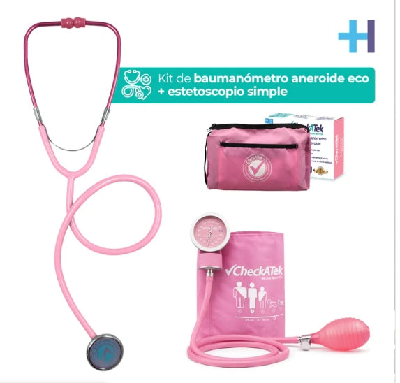 Kit Baumanometro Simple Aneroide Popular Rosa