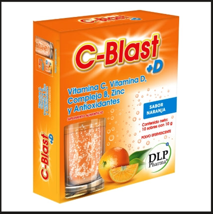 C- Blast Vitamina C, Vitamina D, Complejo B Sabor Naranja