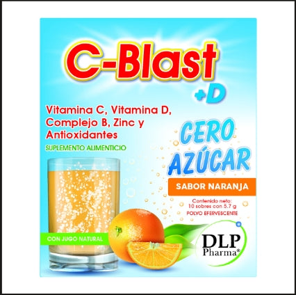 C- Blast Vitamina C, Vitamina D, Complejo B Sabor Naranja 0 Azucar