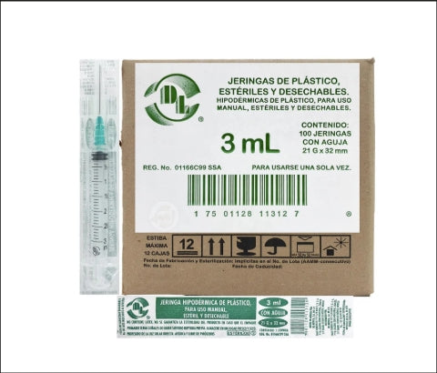 Jeringa Hipodermica De 3 ML Dl