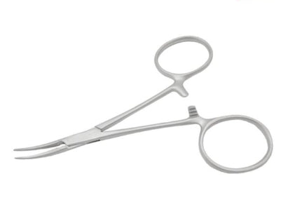 Pinza Halsted Mosquito Curva 10 CM Sin Dientes