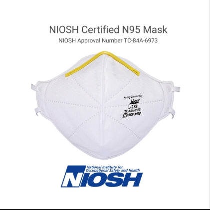 N95 Cubrebocas Blanco Con Tiras Amarillo 9500-N95