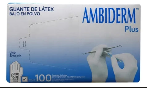 Guantes Latex Ambiderm Plus S Blanco Liso