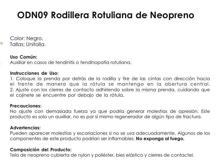 Rodillera Rotuliana ODN09
