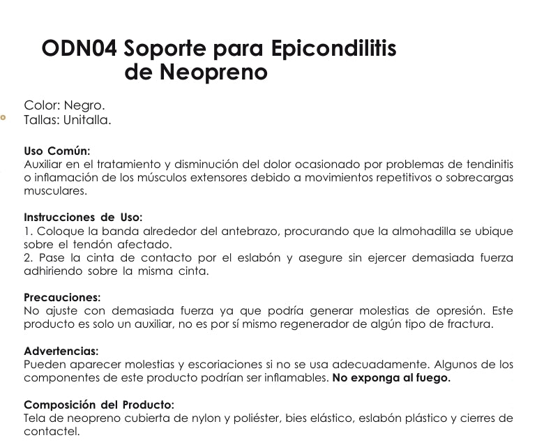 Soporte Epicondilitis ODN04