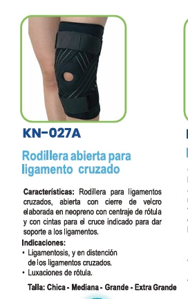 Rodillera Para Ligamento Cruzado Kn-027 M