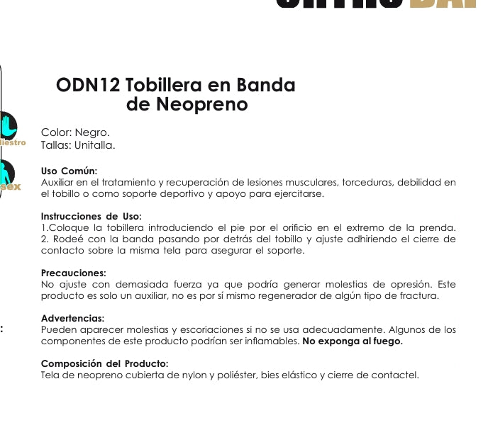 Tobillera En Banda De Neopreno ODN12