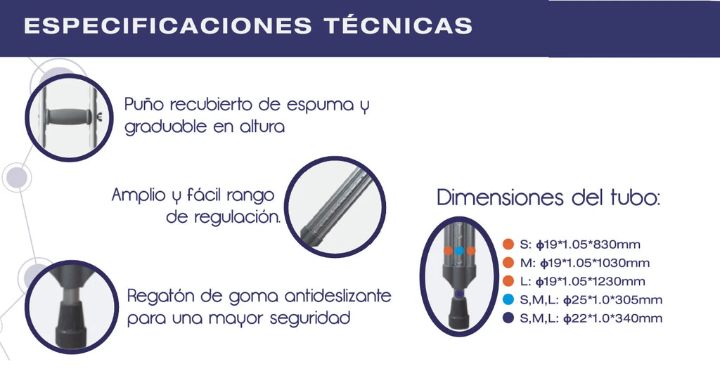 Muleta De Aluminio Grande Mlt-g