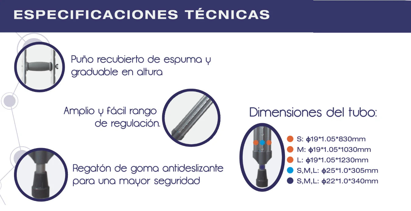 Muleta De Aluminio Grande Mlt-g
