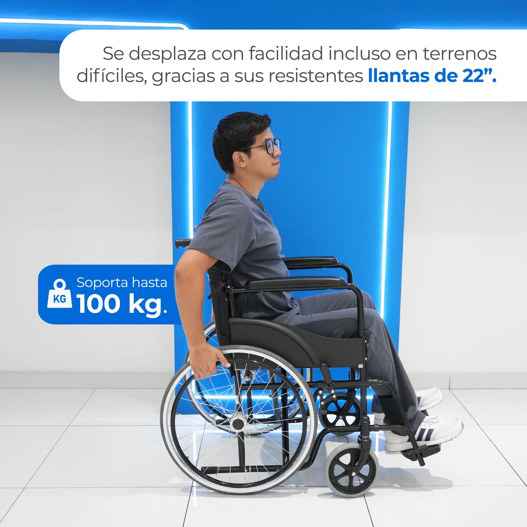 Silla De Ruedas S100B Negro 100KG