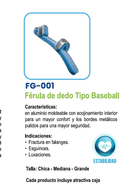 Ferula Para Dedo Tipo Baseball Grande Fg-001